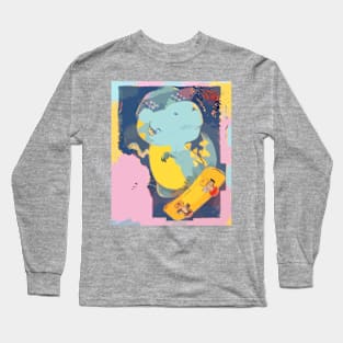 Skateboarding dino; funny dinosaur Long Sleeve T-Shirt